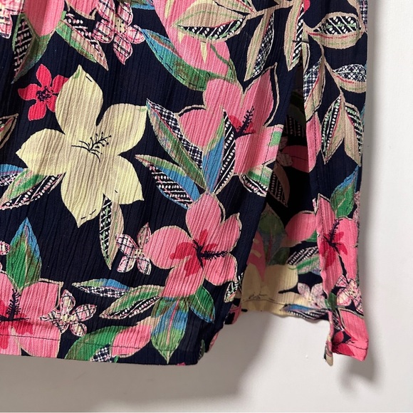 Vintage Napa Valley Blue Floral Tropical Crepe Maxi Skirt Size Large Summer EUC - Picture 12 of 16